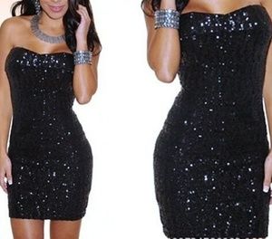 NWT strapless sequin sexy dress